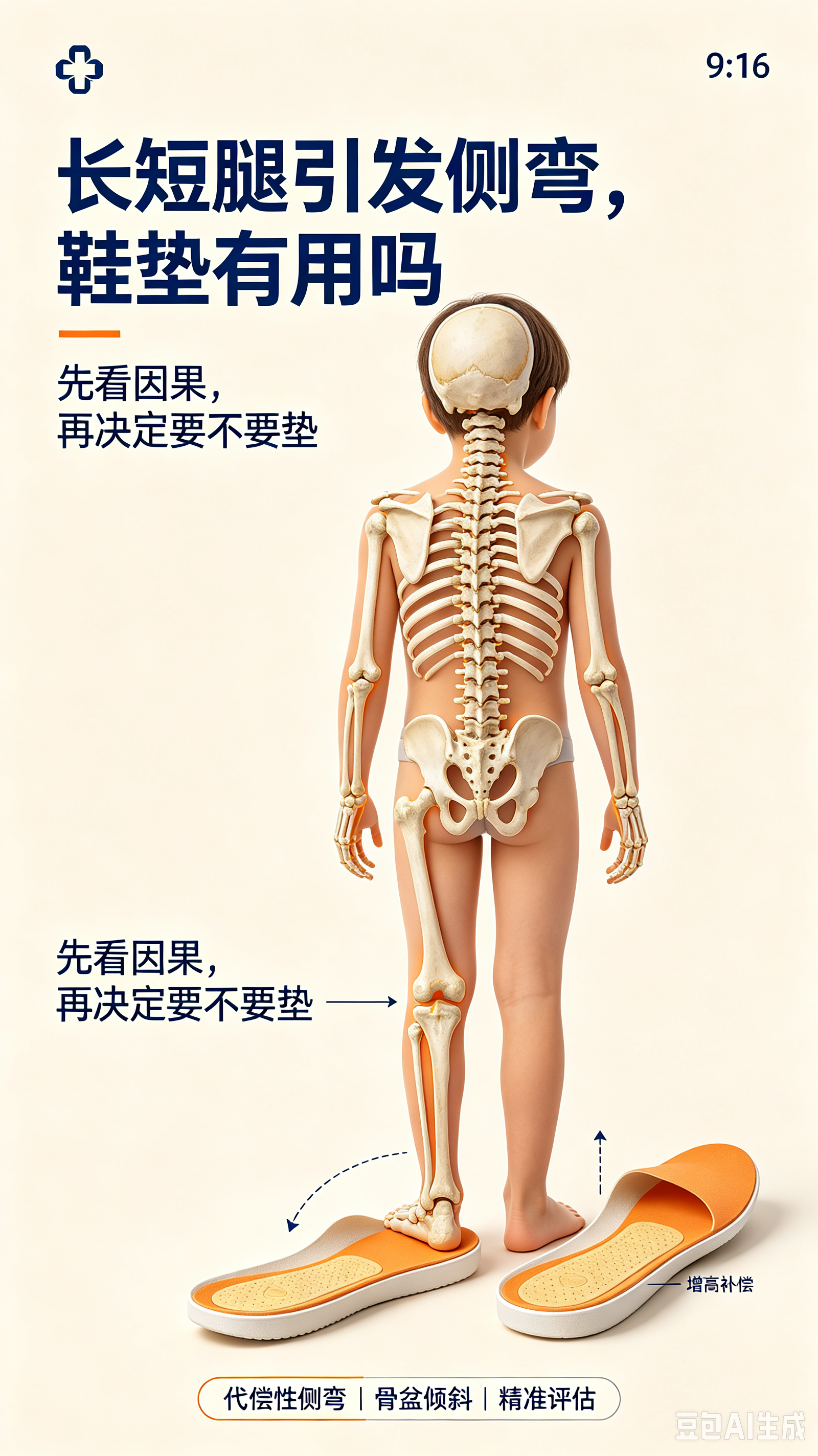 长短腿诱发脊柱侧弯，矫形鞋垫为何能够改善侧弯角度？